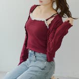 ボルドー | 【2枚SET】レース付ワイドリブアンサンブル | NICE CLAUP / OLIVE des OLIVE　OUTLET