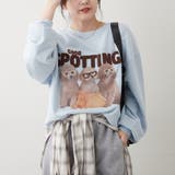 サックス | 3匹の子犬めがねスウェット | NICE CLAUP / OLIVE des OLIVE　OUTLET