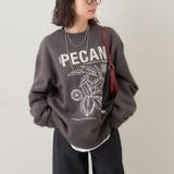 チャコール | 【NUNIFE】図案刺繍裏起毛スウェット | RMAF　NICE CLAUP / OLIVE des OLIVE