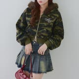 裏起毛で暖かい、ラメファーパーカー | RMAF NICE CLAUP / OLIVE des OLIVE | 詳細画像12