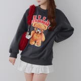 メガネを付けたくまさん裏起毛スウェット | NICE CLAUP / OLIVE des OLIVE OUTLET | 詳細画像3