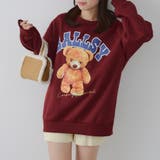 ボルドー | メガネを付けたくまさん裏起毛スウェット | NICE CLAUP / OLIVE des OLIVE OUTLET