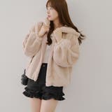 ピンクベージュ | ファーボリュームフードパーカー | NICE CLAUP / OLIVE des OLIVE OUTLET