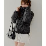 ブラック | 【WEB先行販売】スタンドカラー中綿ブルゾン | NICE CLAUP / OLIVE des OLIVE　OUTLET