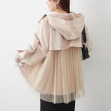 ベージュ | 後ろ姿まで美しく、バックチュールマウンテンパーカー | NICE CLAUP / OLIVE des OLIVE　OUTLET