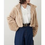 ベージュ | ビット付MIXファーショートジャケット | NICE CLAUP / OLIVE des OLIVE OUTLET