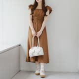 ブラウン | ギャザーフリルシャーリングワンピース | RMAF NICE CLAUP / OLIVE des OLIVE
