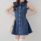 インディゴブルー | ノースリーブデニムワンピース | NICE CLAUP / OLIVE des OLIVE OUTLET