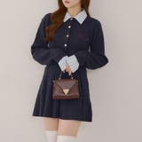 ネイビー | ケーブルカーデ&ミニスカートセット | NICE CLAUP / OLIVE des OLIVE　OUTLET