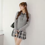 裾プリーツドッキングミニワンピース | NICE CLAUP / OLIVE des OLIVE　OUTLET | 詳細画像2 