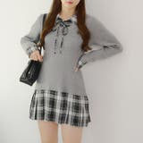 裾プリーツドッキングミニワンピース | NICE CLAUP / OLIVE des OLIVE　OUTLET | 詳細画像4 