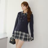 裾プリーツドッキングミニワンピース | NICE CLAUP / OLIVE des OLIVE　OUTLET | 詳細画像1 