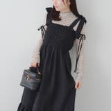 ブラック | 肩リボンシャーリングワンピース | RMAF NICE CLAUP / OLIVE des OLIVE