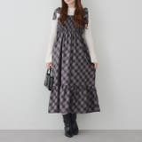 ブラック系 | 肩リボンシャーリングワンピース | RMAF NICE CLAUP / OLIVE des OLIVE