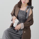 グレー系 | 肩リボンシャーリングワンピース | RMAF NICE CLAUP / OLIVE des OLIVE