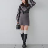 チェック切替ニットミニワンピース | NICE CLAUP / OLIVE des OLIVE　OUTLET | 詳細画像12 
