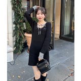 ブラック | ケーブルニットミニワンピース | RMAF NICE CLAUP / OLIVE des OLIVE