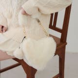 アイボリー | ポンポン付き ハートファーバッグ | RMAF　NICE CLAUP / OLIVE des OLIVE