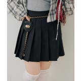 ブラック | チャーム付プリーツミニスカート | NICE CLAUP / OLIVE des OLIVE　OUTLET