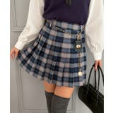 ブルー系 | チャーム付プリーツミニスカート | NICE CLAUP / OLIVE des OLIVE　OUTLET