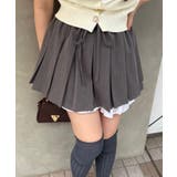 チャコール | ダブルウエストプリーツミニスカート | RMAF　NICE CLAUP / OLIVE des OLIVE