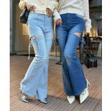 リボン付サイドスリットフレアパンツ | RMAF　NICE CLAUP / OLIVE des OLIVE | 詳細画像1 