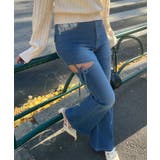 ブルー | リボン付サイドスリットフレアパンツ | RMAF　NICE CLAUP / OLIVE des OLIVE