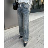 ネイビー | 【S/M展開】キラキラロゴバギーデニム | RMAF　NICE CLAUP / OLIVE des OLIVE