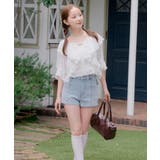 後リボンデニムショートパンツ | RMAF NICE CLAUP / OLIVE des OLIVE | 詳細画像24