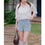 後リボンデニムショートパンツ | RMAF NICE CLAUP / OLIVE des OLIVE | 詳細画像25