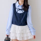 ネイビー | 【セットアップ対応】ドッキングリボンブラウス | RMAF　NICE CLAUP / OLIVE des OLIVE