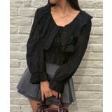 ブラック | ラッフルブラウス&シャーリングキャミ | RMAF　NICE CLAUP / OLIVE des OLIVE