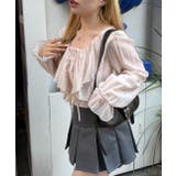 ピンク | 【セットアイテム】ラッフルブラウス&シャーリングキャミ | RMAF NICE CLAUP / OLIVE des OLIVE