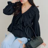 ブラック | レースフリフリブラウス | RMAF　NICE CLAUP / OLIVE des OLIVE