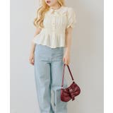 シャーリングペプラム半袖ブラウス | RMAF　NICE CLAUP / OLIVE des OLIVE | 詳細画像15 