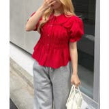 シャーリングペプラム半袖ブラウス | RMAF　NICE CLAUP / OLIVE des OLIVE | 詳細画像19 