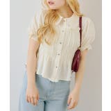 アイボリー | シャーリングペプラム半袖ブラウス | RMAF　NICE CLAUP / OLIVE des OLIVE