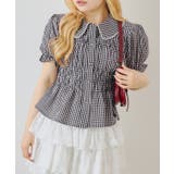 柄3 | シャーリングペプラム半袖ブラウス | RMAF　NICE CLAUP / OLIVE des OLIVE