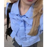 胸ギャザーリボンタイブラウス | RMAF　NICE CLAUP / OLIVE des OLIVE | 詳細画像1 