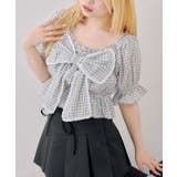 柄1 | 【5色展開】オフショルでも着れる レースビッグリボンブラウス | RMAF　NICE CLAUP / OLIVE des OLIVE