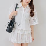 オフ | 刺繍入りショート丈ブラウス | NICE CLAUP / OLIVE des OLIVE　OUTLET