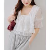 【セットアイテム】5分袖ラッフルブラウス&シャーリングキャミ | RMAF　NICE CLAUP / OLIVE des OLIVE | 詳細画像14 