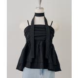 ブラック | 【WEB限定】チョーカー付フリルキャミ | NICE CLAUP / OLIVE des OLIVE　OUTLET