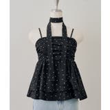 ブラック系 | 【WEB限定】チョーカー付フリルキャミ | NICE CLAUP / OLIVE des OLIVE　OUTLET