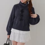 チャコール | フェザーレースアッププルオーバー | NICE CLAUP / OLIVE des OLIVE　OUTLET