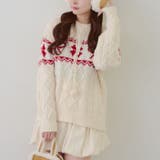 ポンポン付き カウチン風ニットプルオーバー | RMAF　NICE CLAUP / OLIVE des OLIVE | 詳細画像12 