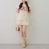 ポンポン付き カウチン風ニットプルオーバー | RMAF　NICE CLAUP / OLIVE des OLIVE | 詳細画像16 