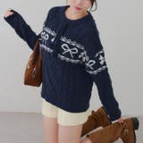 ポンポン付き カウチン風ニットプルオーバー | RMAF　NICE CLAUP / OLIVE des OLIVE | 詳細画像20 