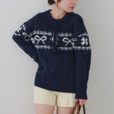 ポンポン付き カウチン風ニットプルオーバー | RMAF　NICE CLAUP / OLIVE des OLIVE | 詳細画像22 