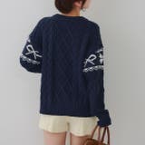 ポンポン付き カウチン風ニットプルオーバー | RMAF　NICE CLAUP / OLIVE des OLIVE | 詳細画像24 